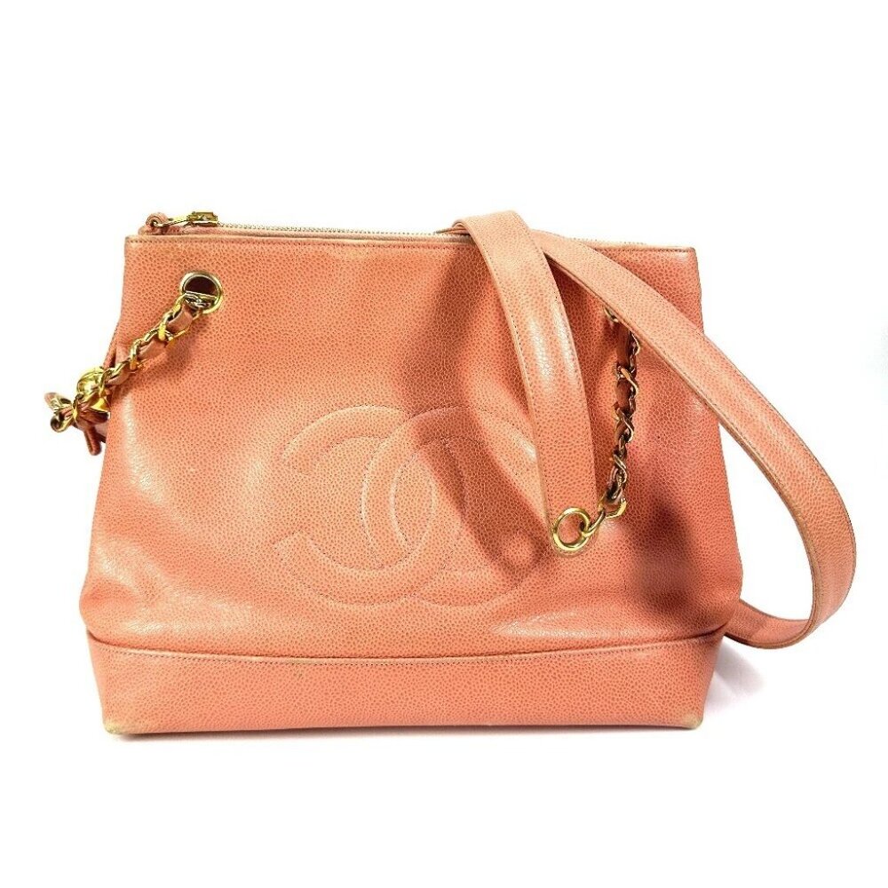 CHANEL vintage CC CC Mark Double Chain logo Tote Bag Chain Bag Shoulder Bag